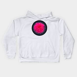 Pink Cactus Dahlia Flower Circle Frame Kids Hoodie